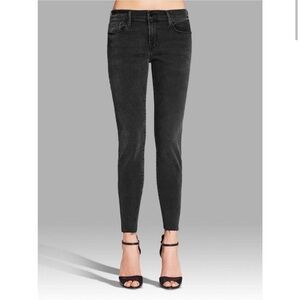 Frame Le Garçon Boyfriend Jeans Size 27 | Black Distressed Cropped Raw Hem